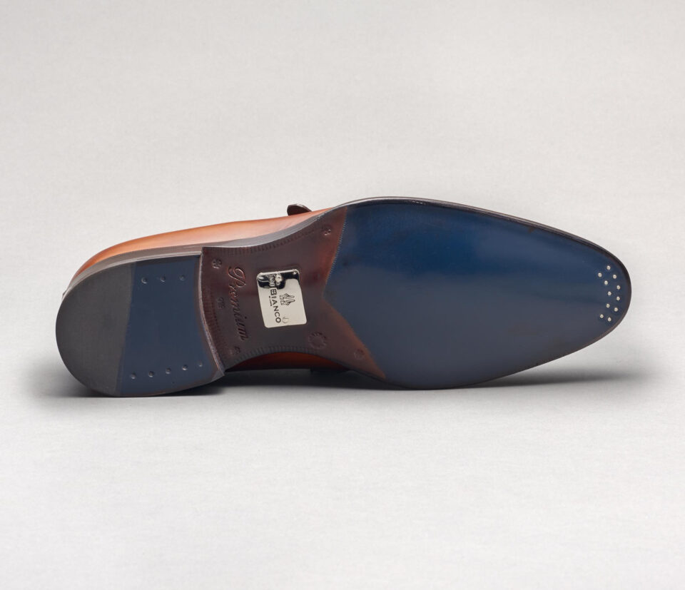 (product) Brienza Cacao Italian Loafer, Sole view - custom suits nyc bespoke tailor midtown, noho