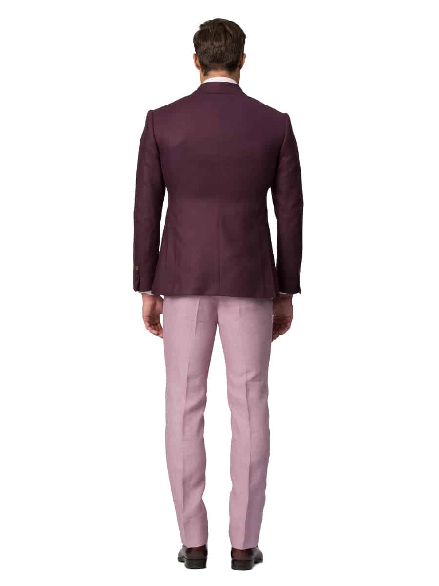 (product) Berry Wool & Silk Hopsack Bespoke Sport Coat, back view - custom suits nyc bespoke tailor midtown, noho