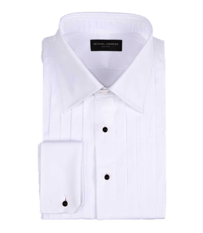 (product) White Poplin, 34-pleats, Classic-collar, Formal Shirt - custom suits nyc bespoke tailor midtown, noho