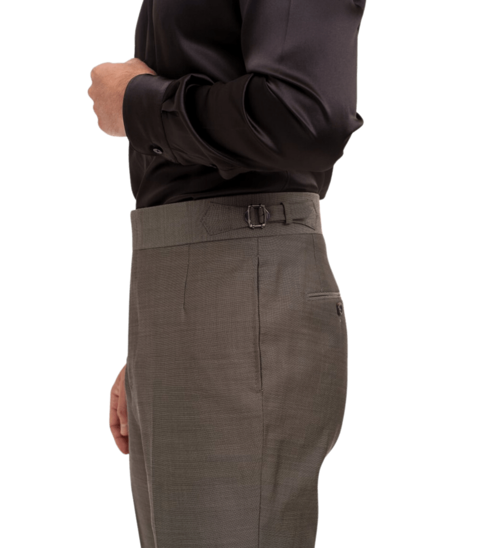 Michael-Andrews-Bespoke-Light-Brown-Dress-Pants-Side-View - custom suits nyc bespoke tailor midtown, noho