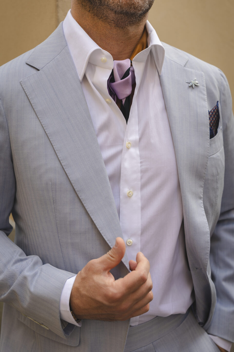 Evening at the Palms' Silk Bandana, styled - custom suits nyc bespoke tailor midtown, noho