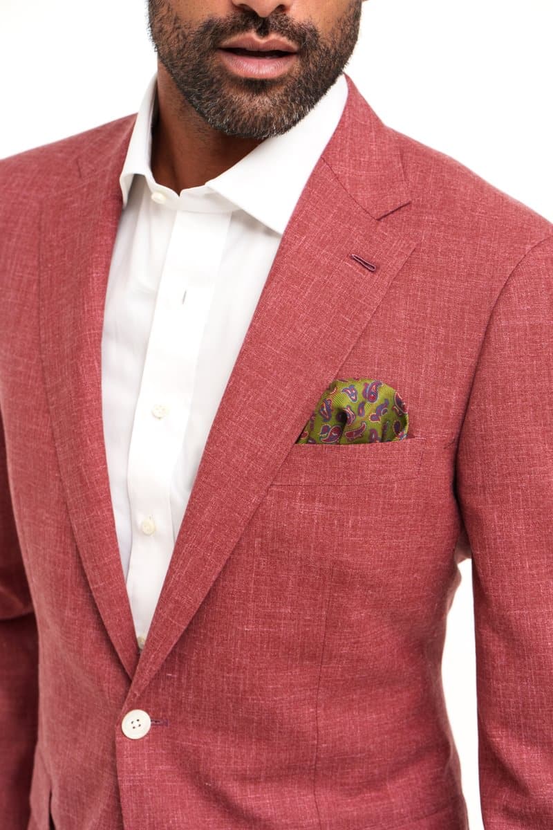 MAB-Red-Linen-Sport-Coat-Detail-View - custom suits nyc bespoke tailor midtown, noho