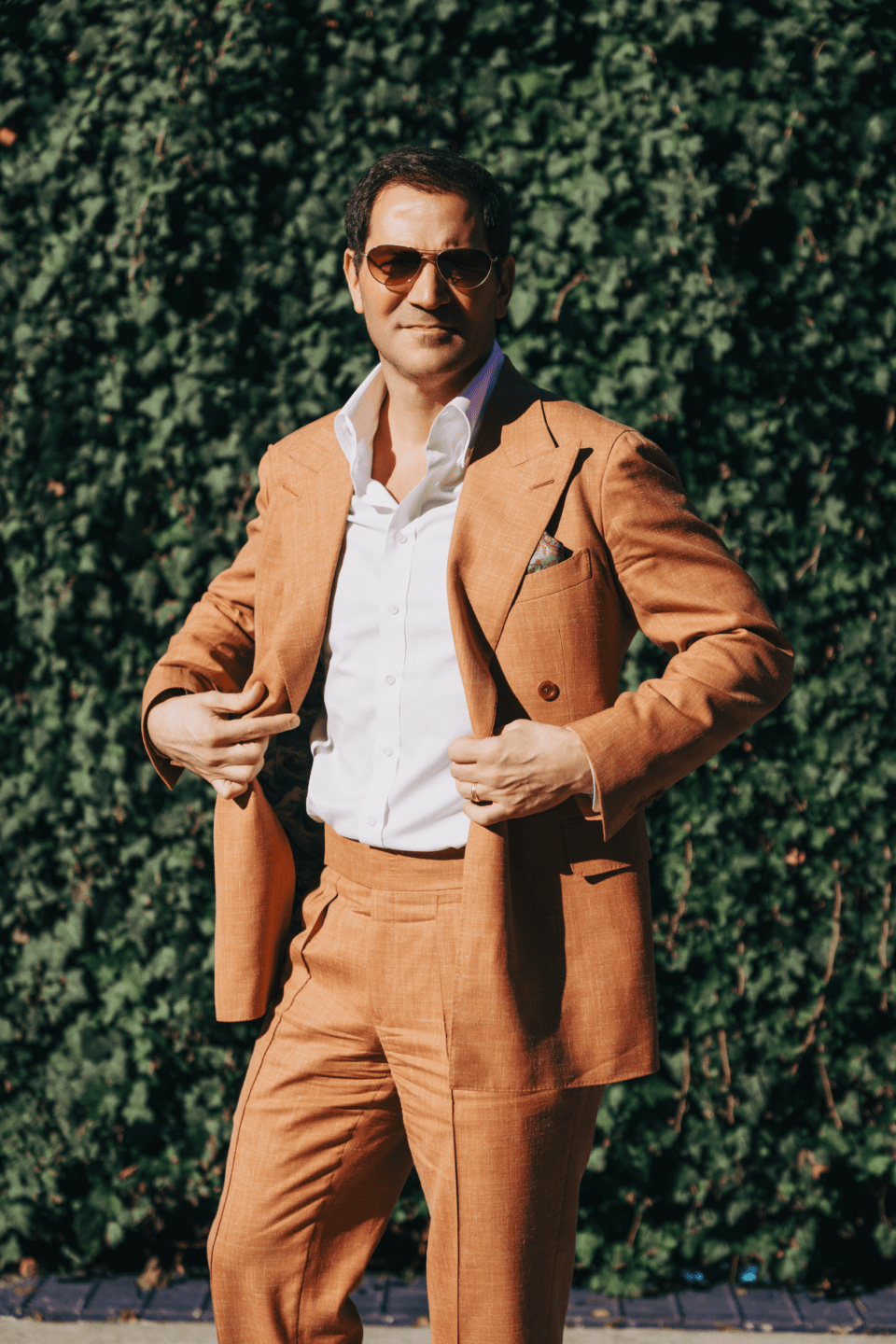 Michael in Orange Solid Suit - custom suits nyc bespoke tailor midtown, noho