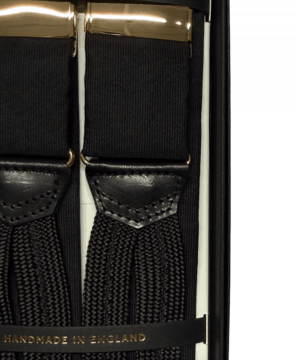 Grosgrain Suspenders Closeup - custom suits nyc bespoke tailor midtown, noho