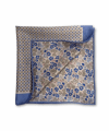 Blue, Pink and Olive Dots and Floral Double Sided Pocket Square