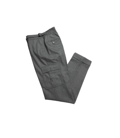 (product) Grey Flannel Cargo Pants - custom suits nyc bespoke tailor midtown, noho