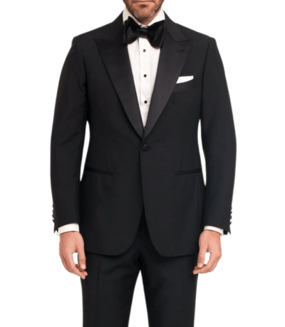 Michael Andrews Classic Black Wool Tuxedo In Stock - custom suits nyc bespoke tailor midtown, noho