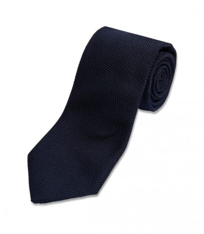 (product) Navy Grenadine (Garza Fina), Rolled - custom suits nyc bespoke tailor midtown, noho
