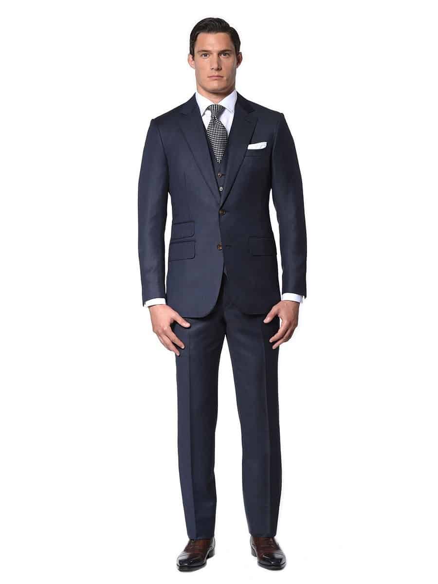 (product) Marine Birdseye Bespoke Suit - custom suits nyc bespoke tailor midtown, noho
