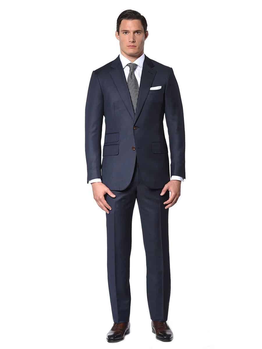 (product) Marine Birdseye Bespoke Suit - custom suits nyc bespoke tailor midtown, noho