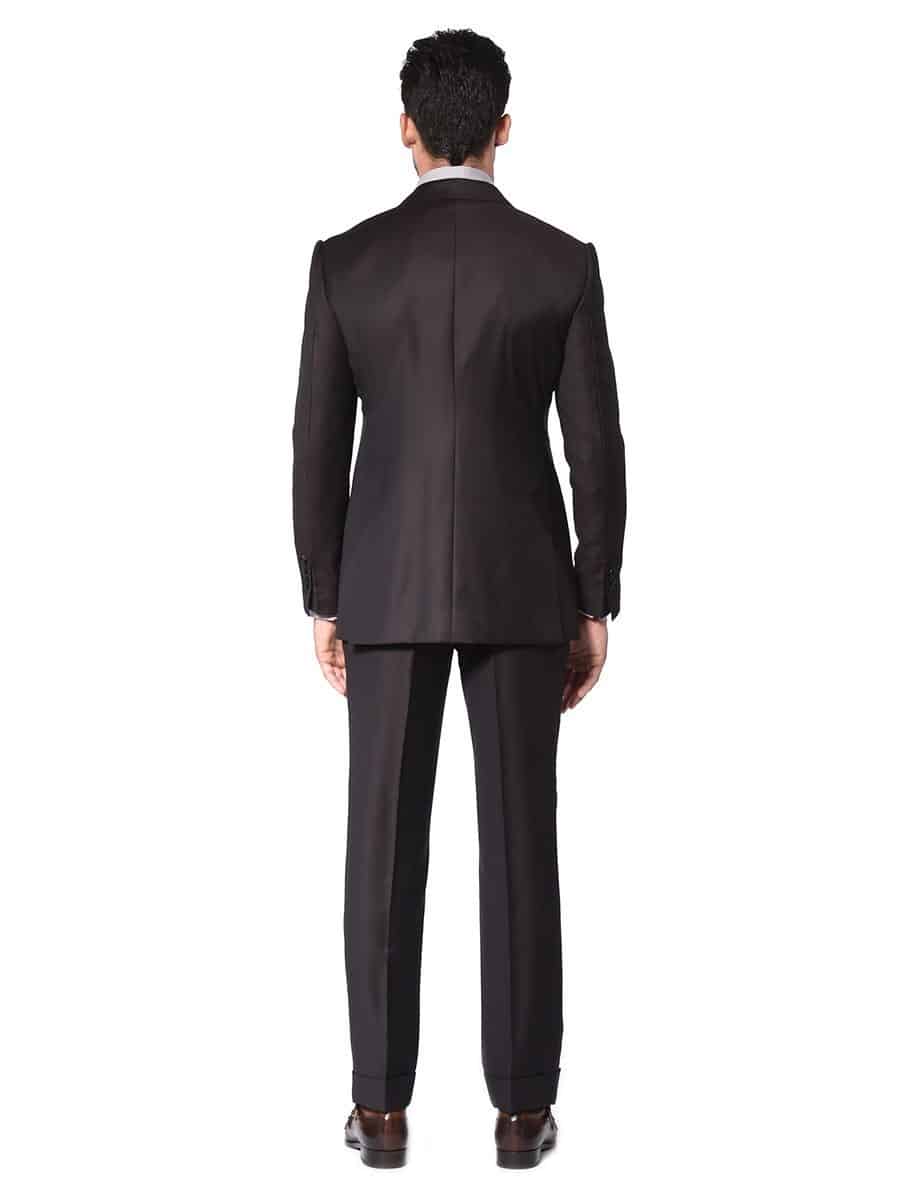 (product) Chocolate 6x2 DB Bespoke Suit, Back view - custom suits nyc bespoke tailor midtown, noho