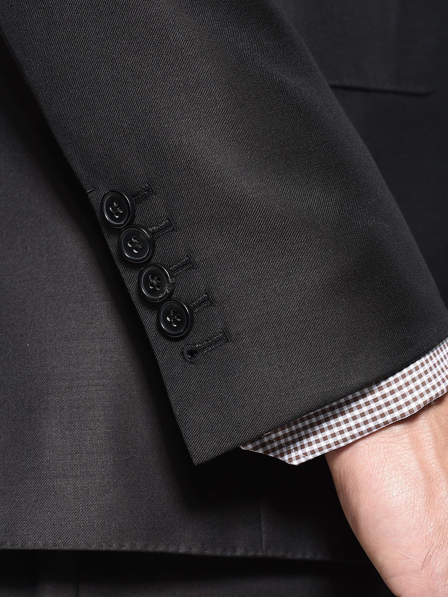 (product) Chocolate 6x2 DB Bespoke Suit, cuff detail - custom suits nyc bespoke tailor midtown, noho