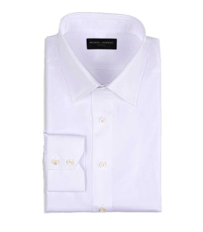 (product) White Poplin, Classic-Collar Shirt - custom suits nyc bespoke tailor midtown, noho