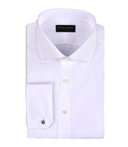 (product) White Poplin, Spread-Collar Shirt - custom suits nyc bespoke tailor midtown, noho