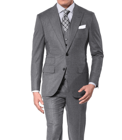 Steel Grey Flannel Classic Bespoke Suit - custom suits nyc bespoke tailor midtown, noho