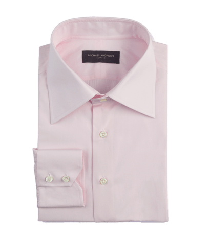 (product) Light Pink Poplin, Italian-Collar Shirt - custom suits nyc bespoke tailor midtown, noho