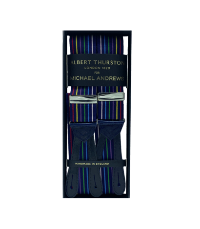 Albert Thurston Pride Suspenders with Silver Hardware - custom suits nyc bespoke tailor midtown, noho