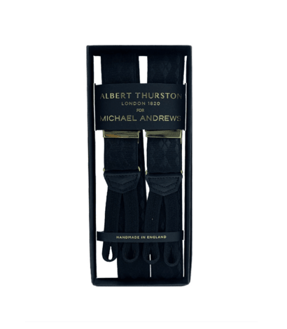 Albert Thurston Black Stretch Suspenders - custom suits nyc bespoke tailor midtown, noho