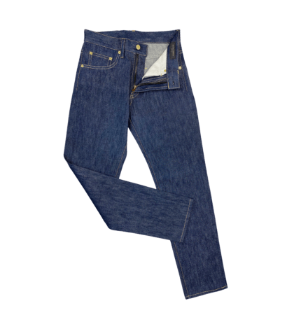 (product) Navy Blue Stretch Denim Jeans - custom suits nyc bespoke tailor midtown, noho