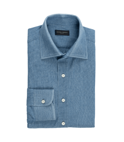 Michael-Andrews-Blue-Denim-Shirt - custom suits nyc bespoke tailor midtown, noho