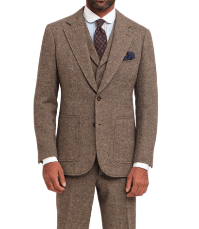 Michael-Andrews-Custom-Brown-Donegal-Tweed-Suit-Main - custom suits nyc bespoke tailor midtown, noho