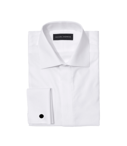 Michael Andrews Fly Front Pique Tux Shirt - custom suits nyc bespoke tailor midtown, noho
