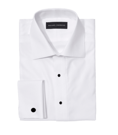 Michael-Andrews-RTW-Shirt-White-Pique-with-tuxedo-stud-front - custom suits nyc bespoke tailor midtown, noho