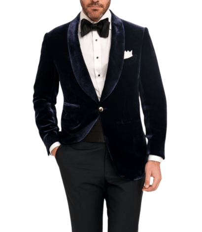 Navy-Blue-Liquid-Velvet-Blazer - custom suits nyc bespoke tailor midtown, noho
