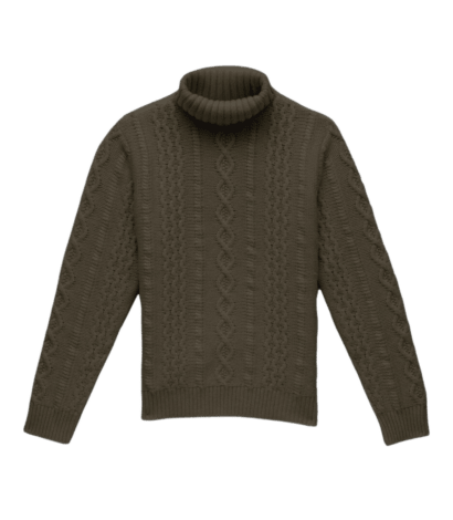 michael-andrews-merino-wool-fisherman-turtleneck-olive-drab - Olive Drab Wool Fisherman's Turtleneck - custom suits nyc bespoke tailor midtown, noho