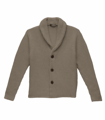 Beige Heavy Guage Cardigan Sweater - custom suits nyc bespoke tailor midtown, noho