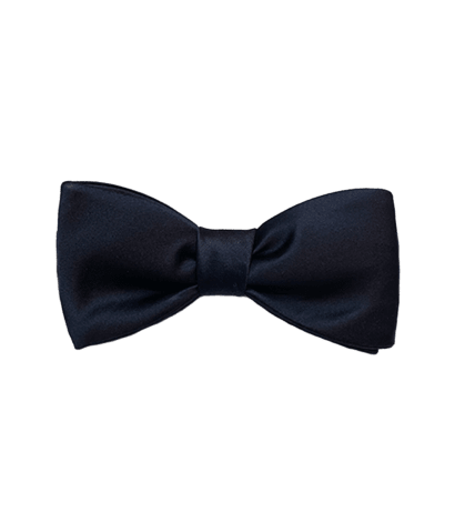 (product) Midnight Blue Silk Satin Pre-Tied Bowtie (2 1/2