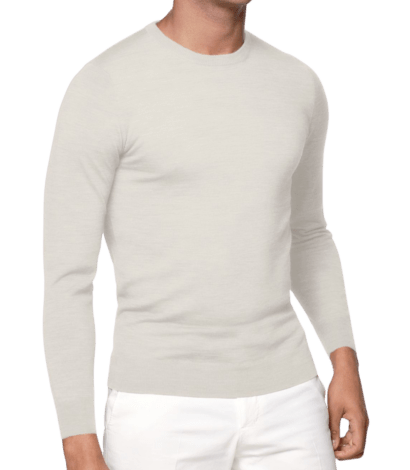 (product) Olive Cashmere Crew Neck Sweater