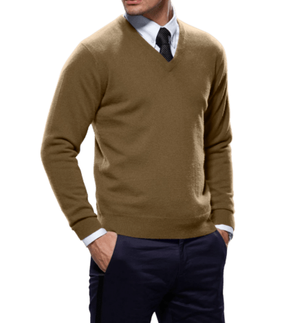 (product) Mink Silk Cashmere V-Neck Sweater