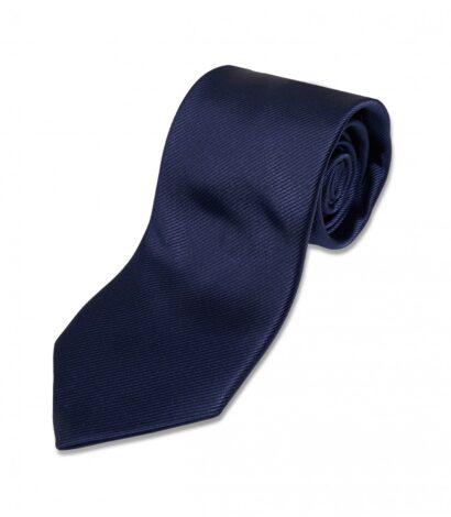 (product) Royal Blue Imperial Twill Silk Necktie, Rolled