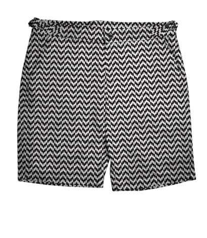 (product) Black & White Zig-Zag Swim Shorts