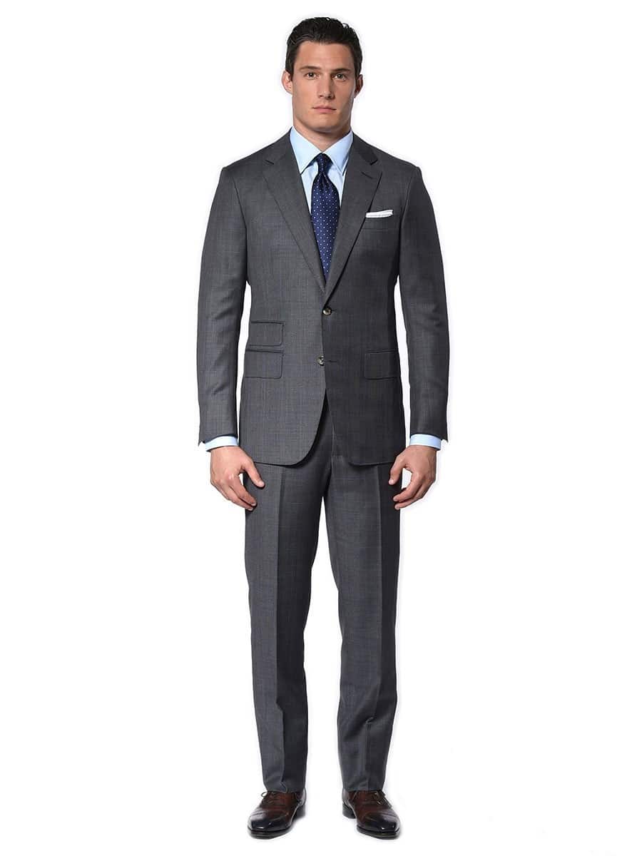 (product) Grey Glen Plaid Bespoke Suit