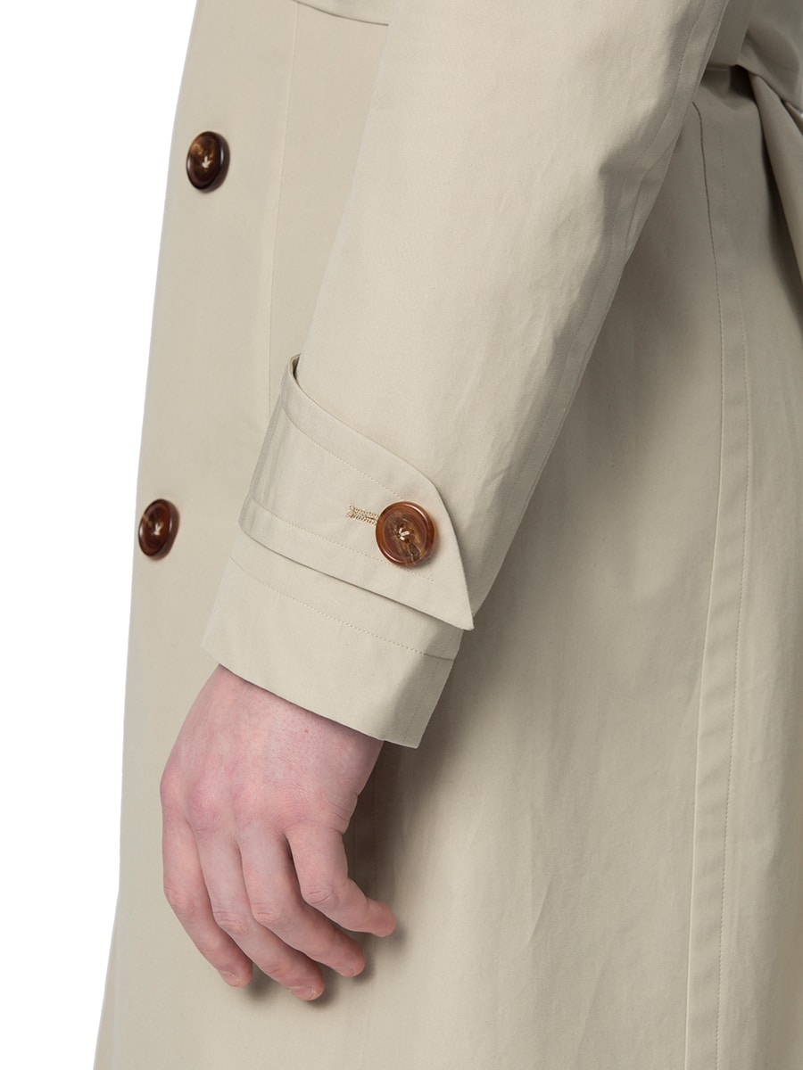 (product) Stone Cotton Trench Coat, sleeve detail with buttoned strap