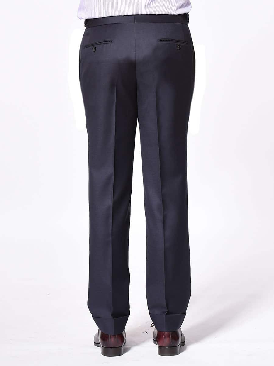 (product) Navy Twill Signature Bespoke Trouser, back view
