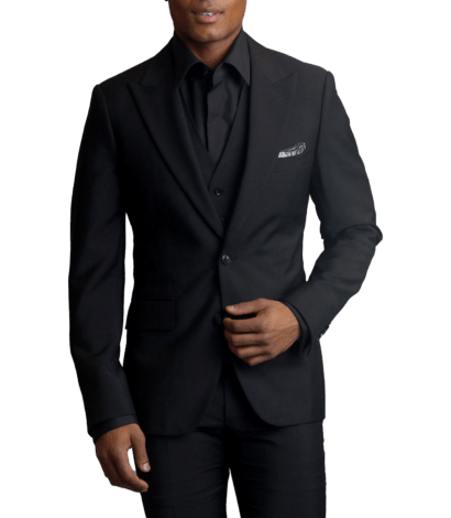 Black Wool Mohair two-button Suit, Made-to-measure