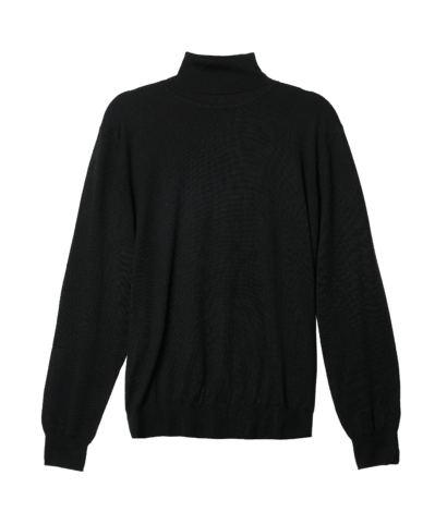 (product) Black Silk Cashmere Turtle Neck