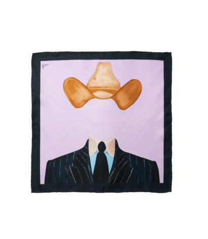 Michael Andrews x Daniel Falcon Pinstripes in Lavender Pocket Square