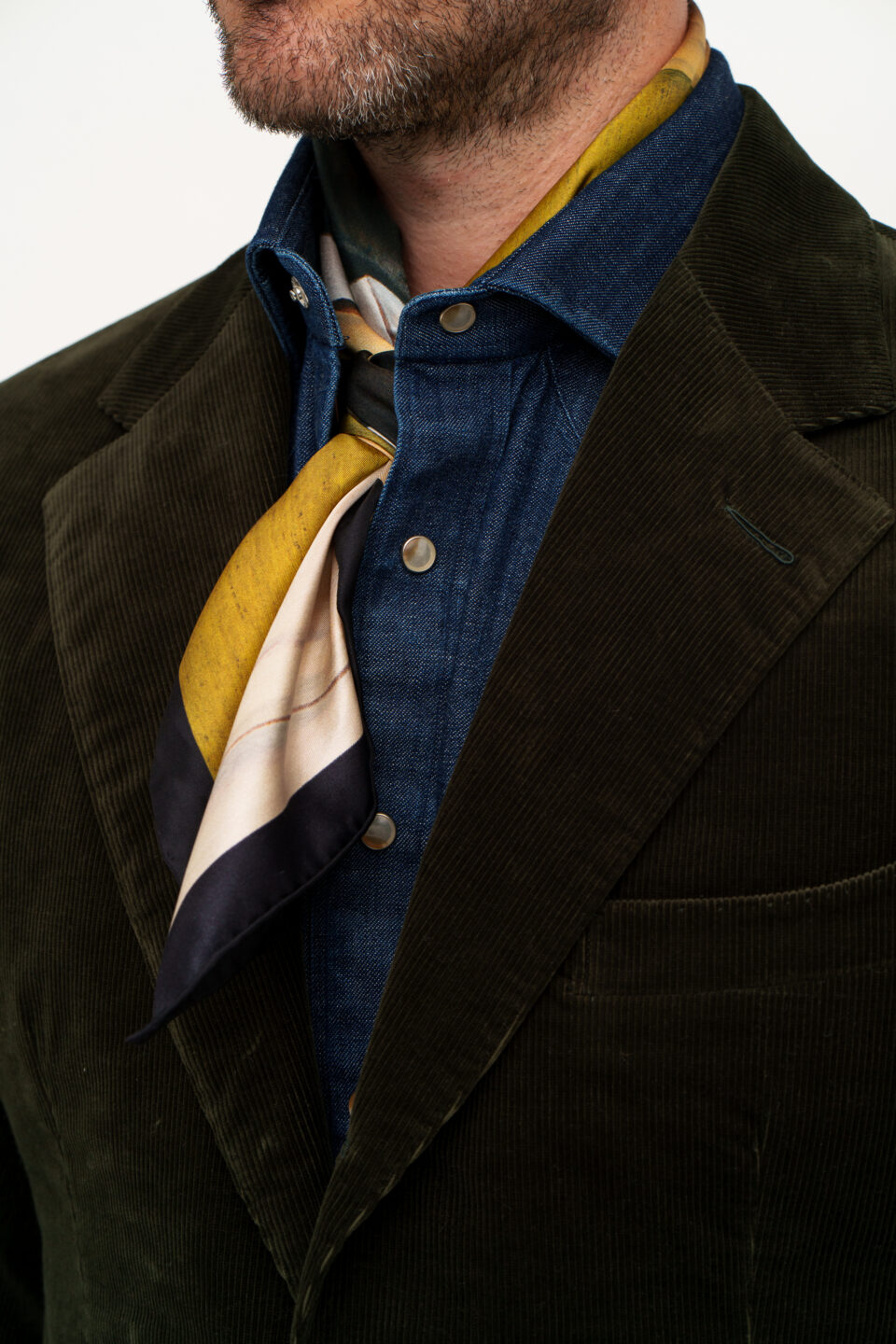 'Evening at the Palms' Silk Bandana, styled