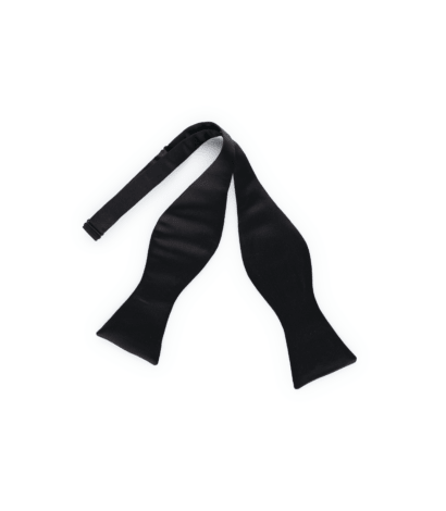 Black Silk Hand-Tie Bowtie by Michael Andrews Bespoke