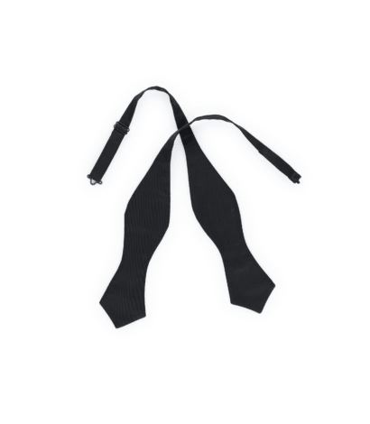 Black Silk Grosgrain Diamond Point Self-Tie Bowtie by Michael Andrews Bespoke