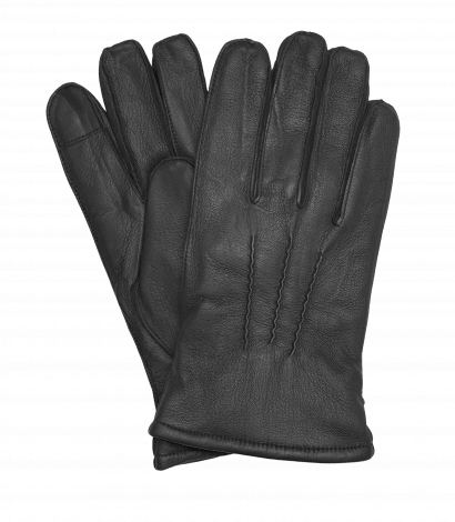 Black Sheepskin Gloves for Smartphone Use