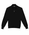 Michael Andrews Custom Merino Wool 1-4 Zip Mock-Sweater in Black