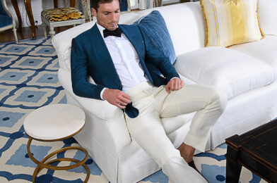 Michael Andrews Bespoke Custom Turquoise Dinner Jacket Summer Tuxedo