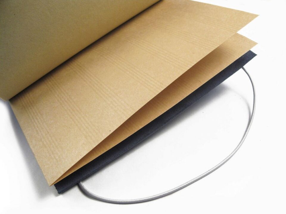 (product) Cobalt Blue La Compagnie du Kraft Leather Notebook