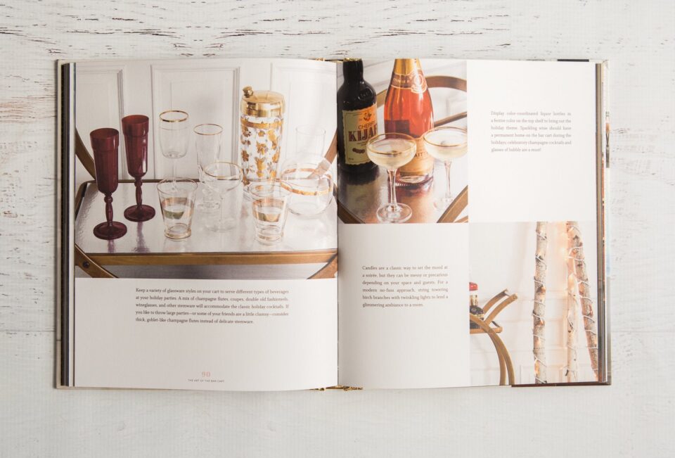 Inside pages of The Art of the Bar Cart: Styling & Recipes