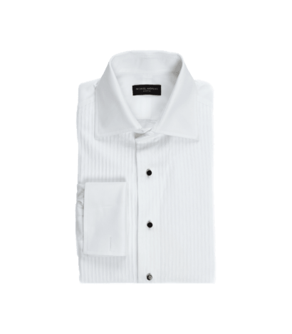 White Plisse Front Tuxedo Shirt - He Spoke Style Shop